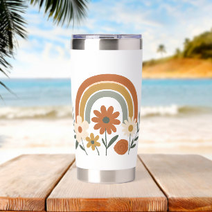 Rainbow Floral Retro Stainless Steel Tumbler