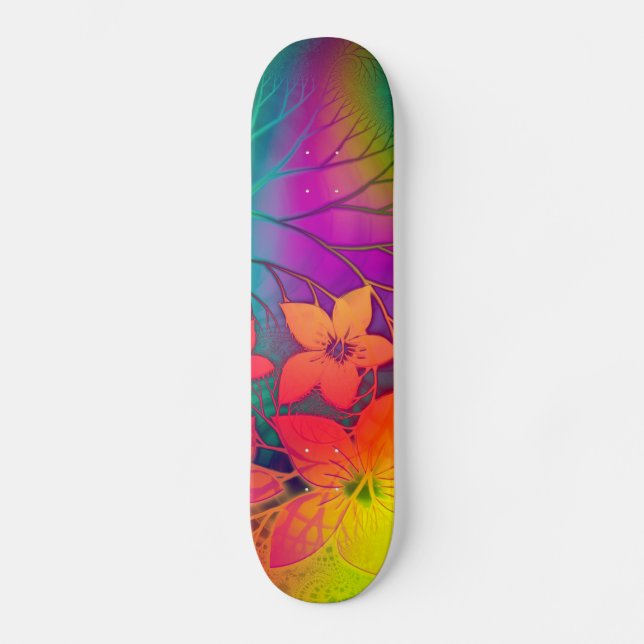 Rainbow Floral Skateboard (Front)