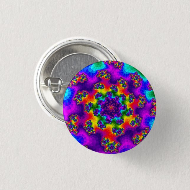Rainbow Floral Sprinkles Button (Front & Back)