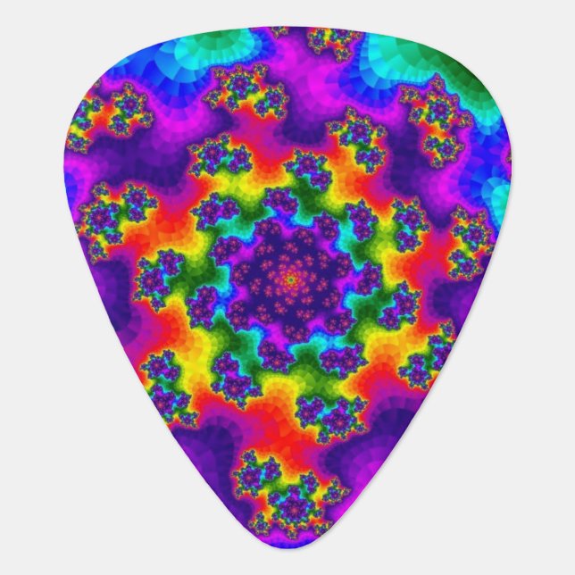 Rainbow Floral Sprinkles Guitar Pick (Front)