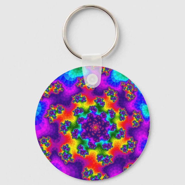 Rainbow Floral Sprinkles Keychain (Front)