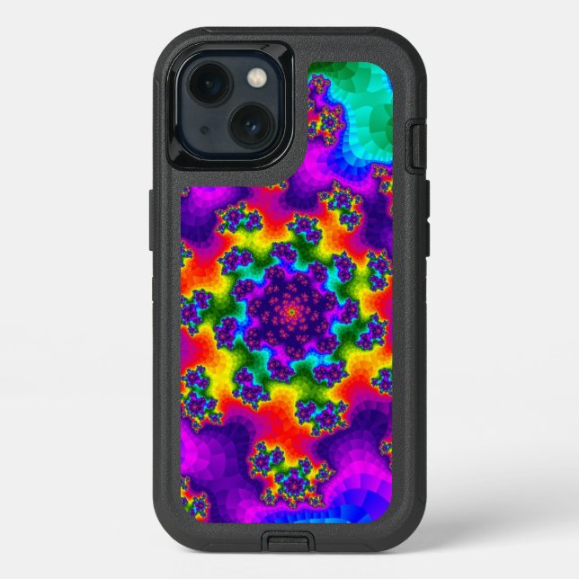 Rainbow Floral Sprinkles Otterbox iPhone Case (Back)