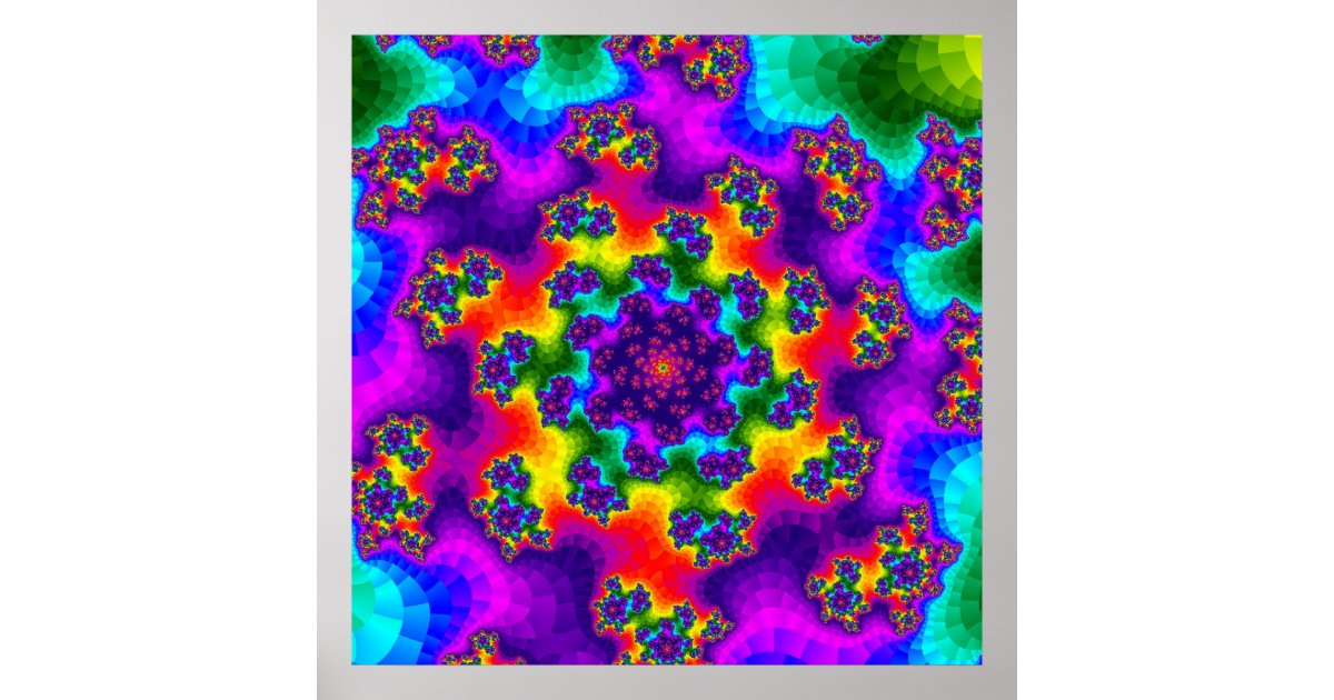 Rainbow Floral Sprinkles Poster | Zazzle