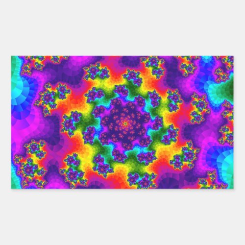 Rainbow Floral Sprinkles Rectangular Sticker