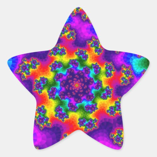 Rainbow Floral Sprinkles Star Sticker