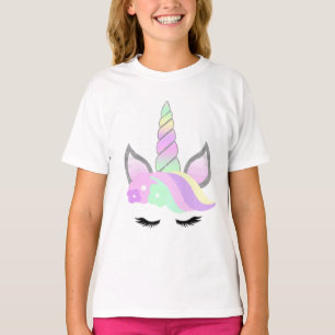 Rainbow Floral Unicorn Kids T-Shirt