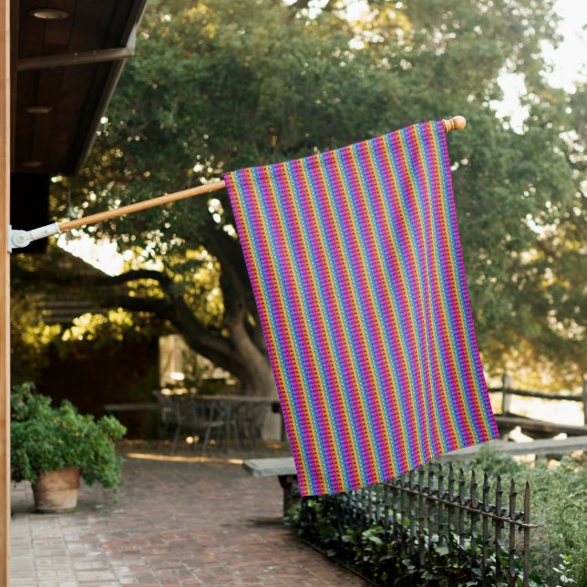 Rainbow Florets  House Flag (In SItu)