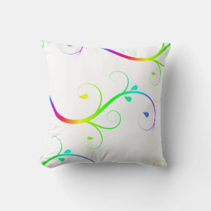 Rainbow Flourish Throw Pillow