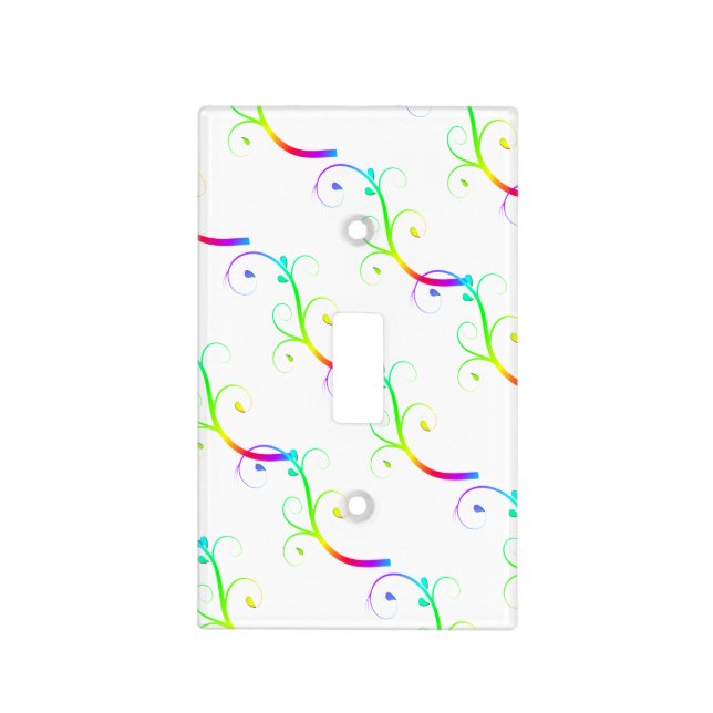 Rainbow Flourishes Light Switch Cover (Front)