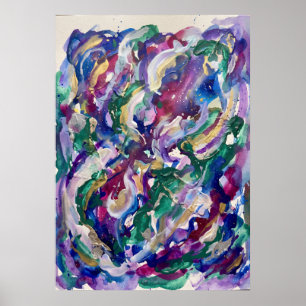Rainbow Flow Spirit Energy Abstract Art Poster