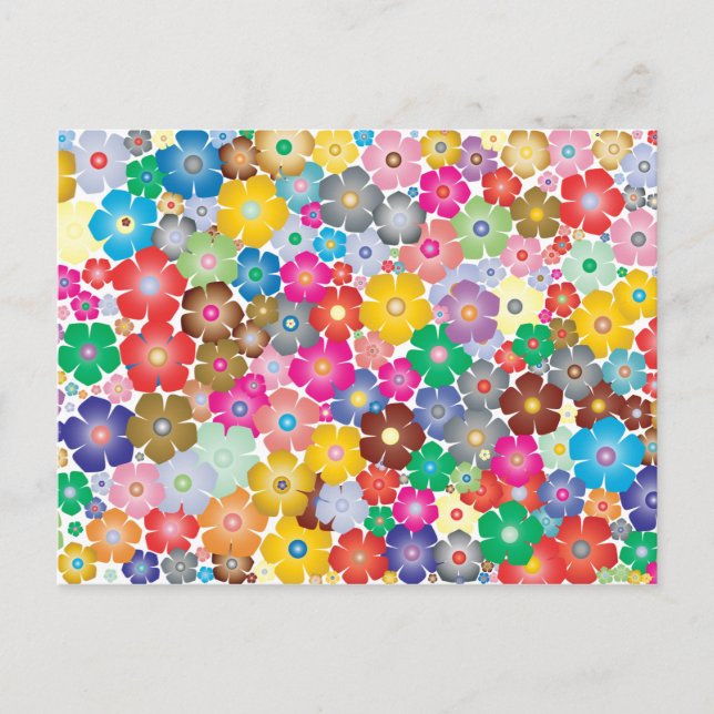 Rainbow flower blooms postcard (Front)