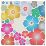 Rainbow flower blooms print fabric