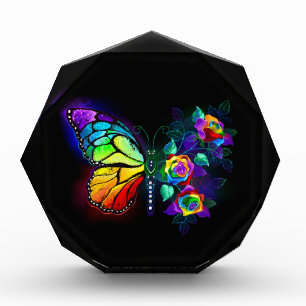 Rainbow flower butterfly acrylic award