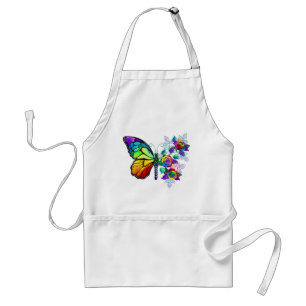 Rainbow flower butterfly adult apron