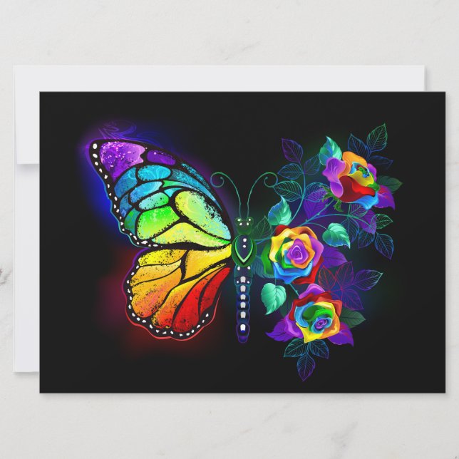 Rainbow flower butterfly announcement (Front)