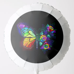Rainbow flower butterfly balloon