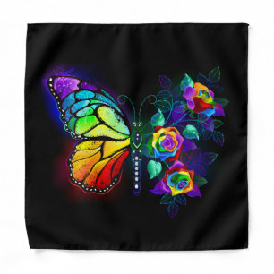 Rainbow flower butterfly bandana