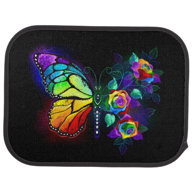 Rainbow flower butterfly car floor mat (Rear)