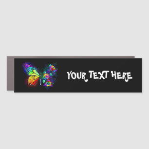 Rainbow flower butterfly car magnet