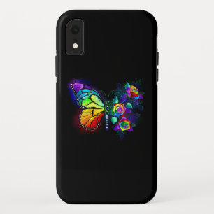 Rainbow flower butterfly iPhone XR case