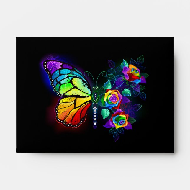 Rainbow flower butterfly envelope (Front)