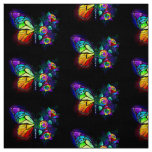 Rainbow flower butterfly fabric