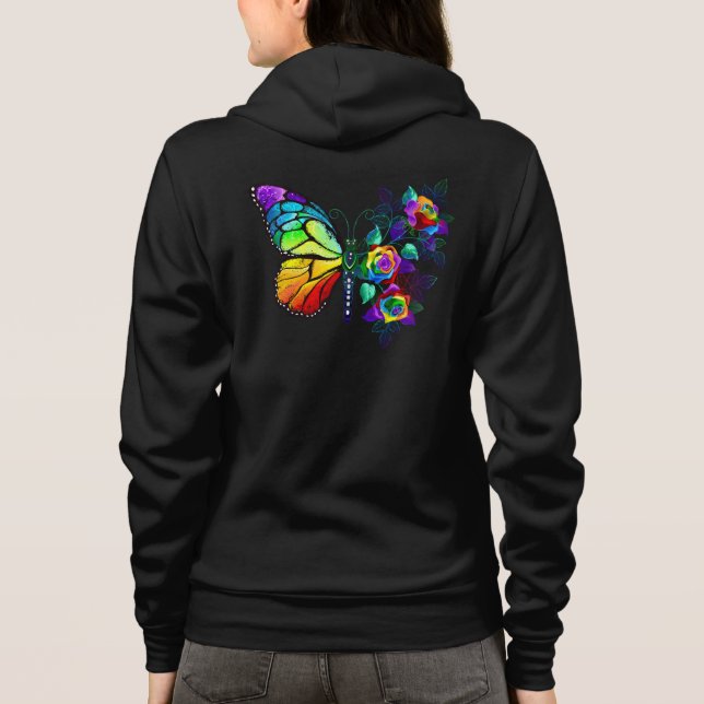 Rainbow flower butterfly hoodie (Back)