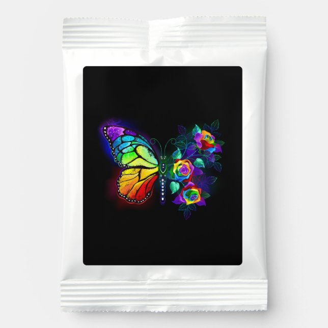 Rainbow flower butterfly hot chocolate drink mix (Front)