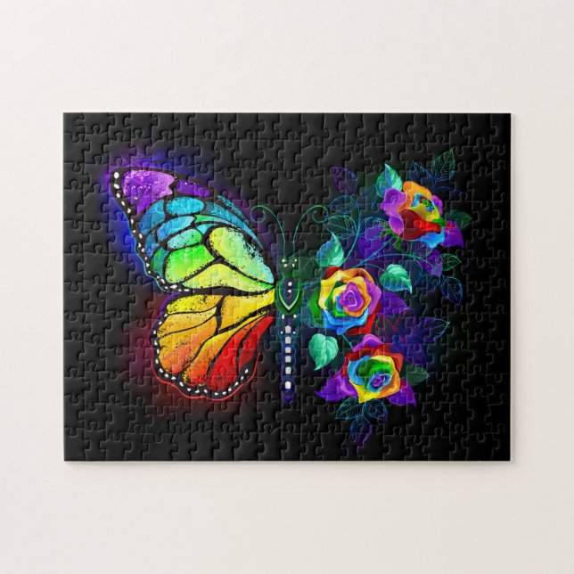 Rainbow flower butterfly jigsaw puzzle (Horizontal)