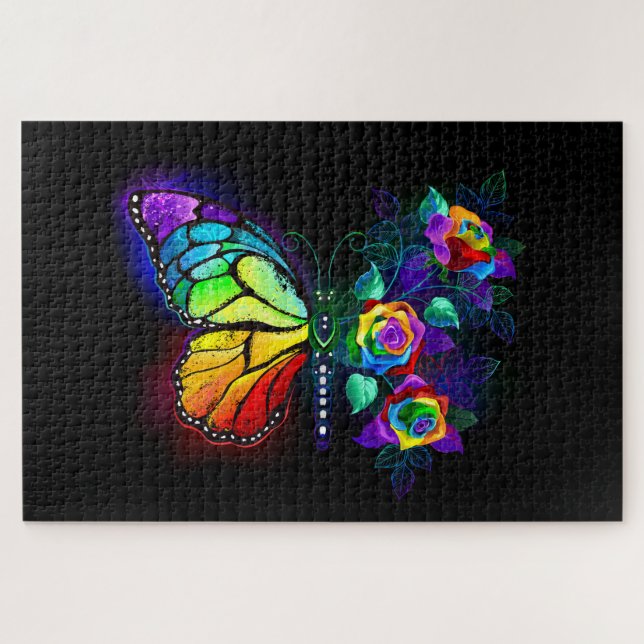 Rainbow flower butterfly jigsaw puzzle (Horizontal)