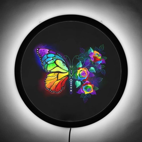 Rainbow flower butterfly LED sign