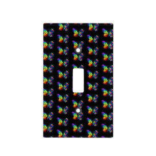 Rainbow flower butterfly light switch cover
