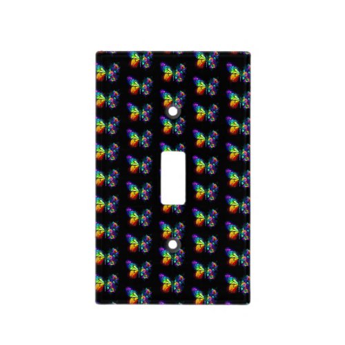 Rainbow flower butterfly light switch cover