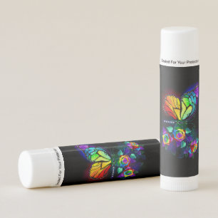 Rainbow flower butterfly lip balm