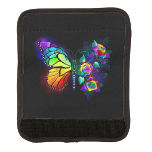 Rainbow flower butterfly luggage handle wrap