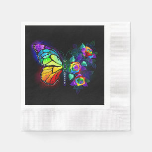 Rainbow flower butterfly napkins