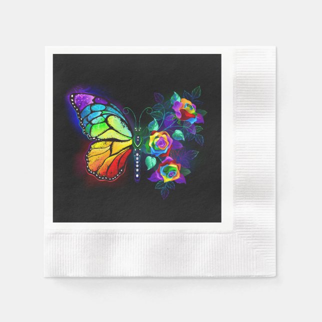 Rainbow flower butterfly napkins (Front)