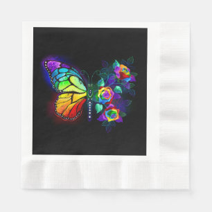 Rainbow flower butterfly napkins