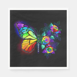 Rainbow flower butterfly napkins