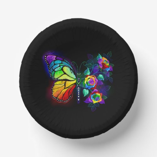 Rainbow flower butterfly paper bowls