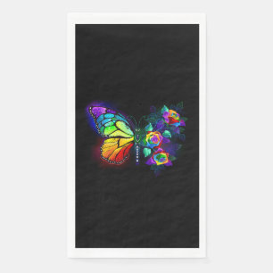 Rainbow flower butterfly paper guest towels