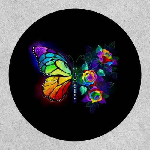 Rainbow flower butterfly patch