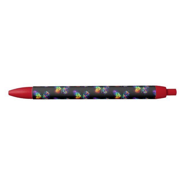 Rainbow flower butterfly pen (Front)