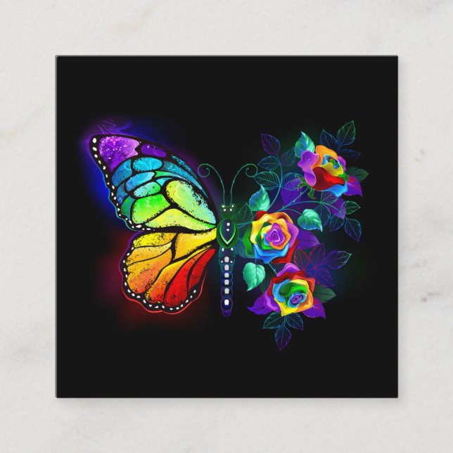 Rainbow flower butterfly referral card (Front)