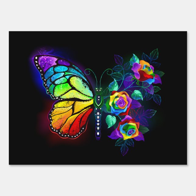 Rainbow flower butterfly sign (Front)