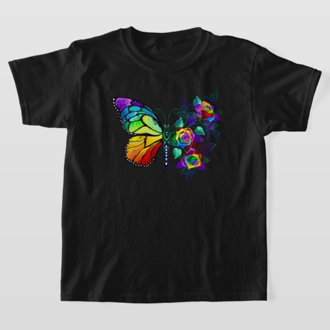 Rainbow flower butterfly T-Shirt (Laydown)