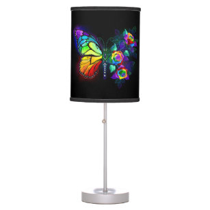 Rainbow flower butterfly table lamp