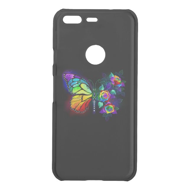Rainbow flower butterfly uncommon google pixel case (Back)