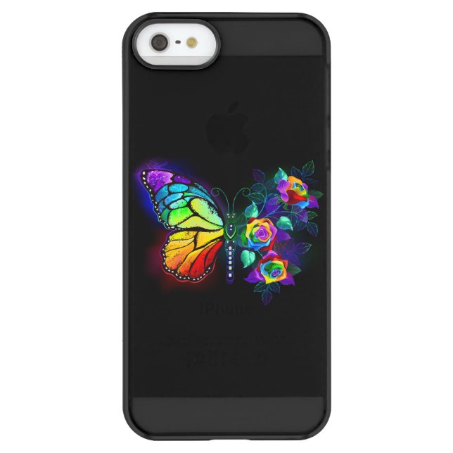 Rainbow flower butterfly uncommon iPhone case (Back)
