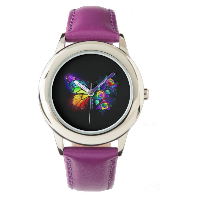 Rainbow flower butterfly watch (Front)